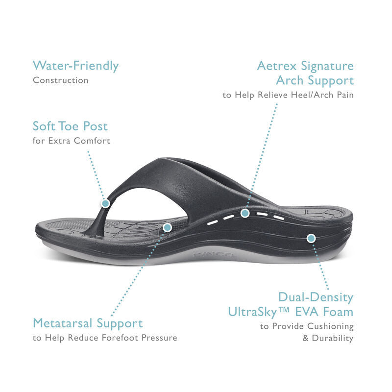 Aetrex Maui Mens Orthotic Flip Flops