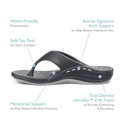 Aetrex Maui Mens Orthotic Flip Flops