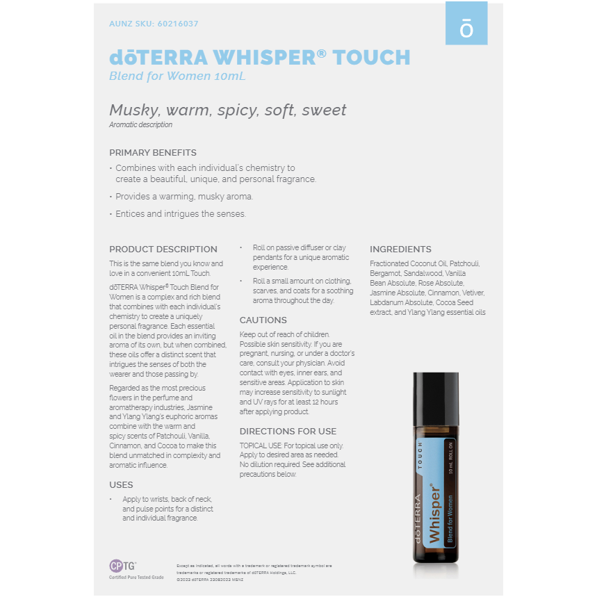 doTERRA WHISPER® TOUCH Blend for Women 10mL - Anjelstore 