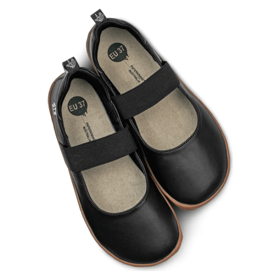 PaperKrane Barefoot Comfort Shoes - Licorice MaryJanes (Adult) - Anjelstore 