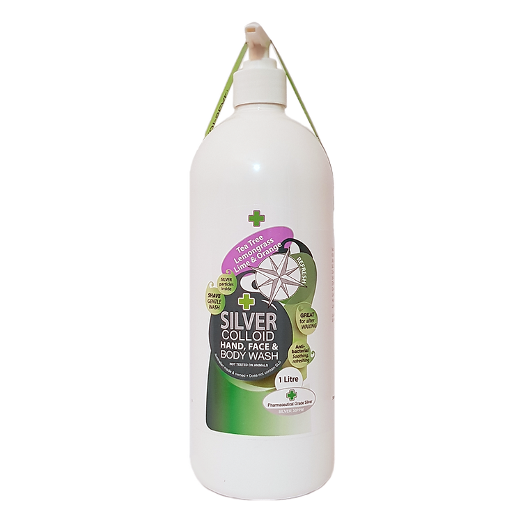 Silver Colloid with Tea Tree, Lemongrass, Lime, Orange Essential Oil - Face and Body Wash - Anjelstore 